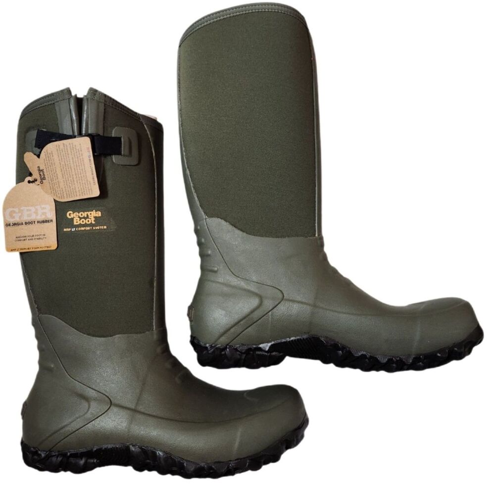 Georgia Boot Men’s 16" Rubber Boots GB00230 Waterproof Green Size 13